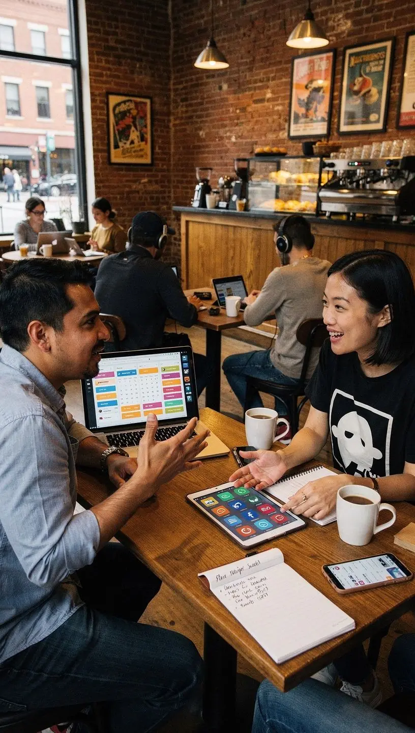 Illustration of digital organization tools and practices